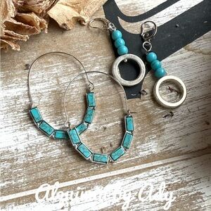 Alquimia Blue and Silver Earrings Bohemian Style